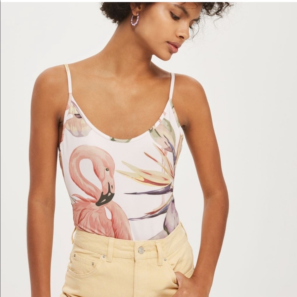 TOPSHOP flamingo bodysuit NWT